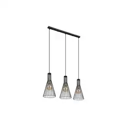 Netto Marken-Discount Pendellampe, Metall, schwarz matt, Gitterschirme, H 120 cm Angebot