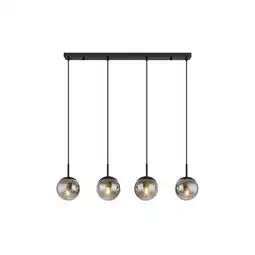 Netto Marken-Discount Pendelleuchte, Metall, Glas rauchfarben, 4-Flammig, H 120 cm Angebot