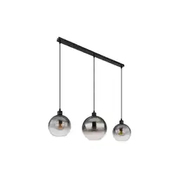 Netto Marken-Discount Hängeleuchte, 3-Flammig, Rauchglas, schwarz, L 95 cm Angebot