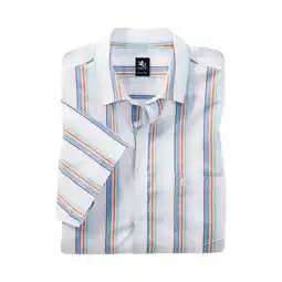 Netto Marken-Discount OTTO KERN Herren Baumwollhemd kurzarm / blau gestreift / Größe 41/42 Angebot