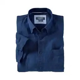 Netto Marken-Discount Franco Bettoni Herren Leinen-Baumwollhemd / marine / Größe 43/44 Angebot