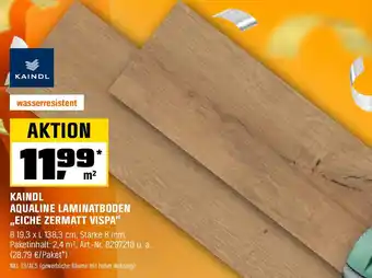 OBI KAINDL AQUALINE LAMINATBODEN ,,EICHE ZERMATT VISPA" Angebot