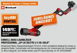 OBI EINHELL AKKU-LAUBBLÄSER PROFESSIONAL ,,GP-LB 36/270 LI E BL-SOLO" Angebot
