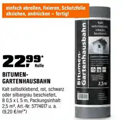 OBI BITUMEN- GARTENHAUSBAHN Angebot