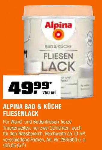 OBI ALPINA BAD & KÜCHE FLIESENLACK Angebot