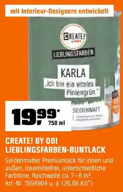 OBI CREATE! BY OBI LIEBLINGSFARBEN-BUNTLACK Angebot