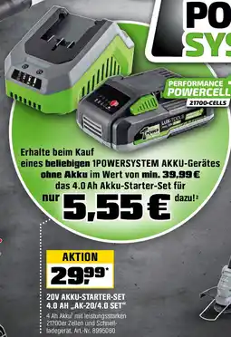 OBI LUX TOOLS 20V AKKU-STARTER-SET 4.0 AH,,AK-20/4.0 SET" Angebot