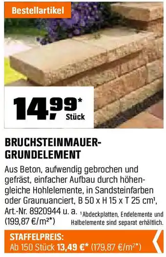 OBI BRUCHSTEINMAUER- GRUNDELEMENT Angebot