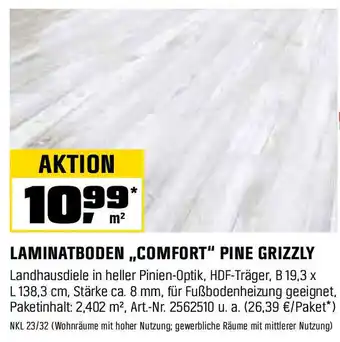 OBI LAMINATBODEN „COMFORT" PINE GRIZZLY Angebot