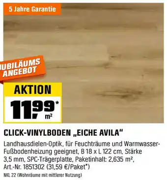 OBI CLICK-VINYLBODEN „EICHE AVILA" Angebot