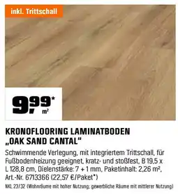 OBI KRONOFLOORING LAMINATBODEN ,,OAK SAND CANTAL" Angebot