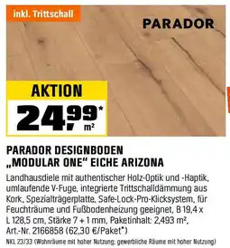 OBI PARADOR DESIGNBODEN ,,MODULAR ONE" EICHE ARIZONA Angebot