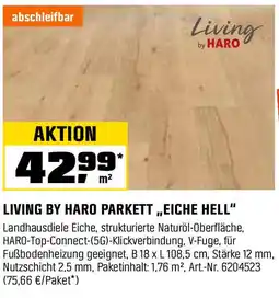 OBI LIVING BY HARO PARKETT „EICHE HELL" Angebot