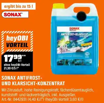 OBI SONAX ANTIFROST- UND KLARSICHT-KONZENTRAT Angebot