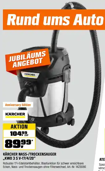OBI KÄRCHER NASS-/TROCKENSAUGER ,,KWD 3 S V-17/4/20" Angebot