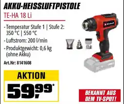 OBI Einhell AKKU-HEISSLUFTPISTOLE TE-HA 18 Li Angebot