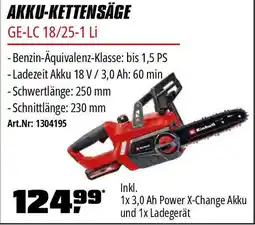 OBI Einhell AKKU-KETTENSÄGE GE-LC 18/25-1 Li Angebot