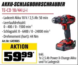 OBI Einhell INKL. AKKU + LADEGERÄT: AKKU-SCHLAGBOHRSCHRAUBER TE-CD 18/44 Li-i Angebot