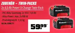 OBI Einhell ZUBEHÖR - TWIN-PACKS 2x 4,0 Ah Power X-Change Twin-Pack Angebot