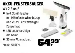 OBI KÄRCHER AKKU-FENSTERSAUGER WV 2 Plus P Angebot