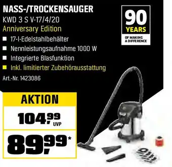 OBI KÄRCHER NASS-/TROCKENSAUGER KWD 3 S V-17/4/20 Anniversary Edition Angebot