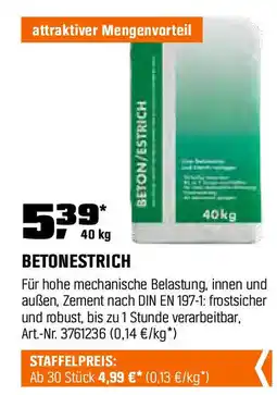 OBI BETONESTRICH Angebot