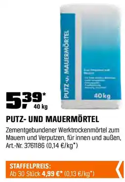 OBI PUTZ- UND MAUERMÖRTEL Angebot