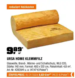 OBI URSA HOME KLEMMFILZ Angebot