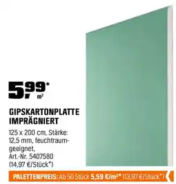 OBI GIPSKARTONPLATTE IMPRÄGNIERT Angebot