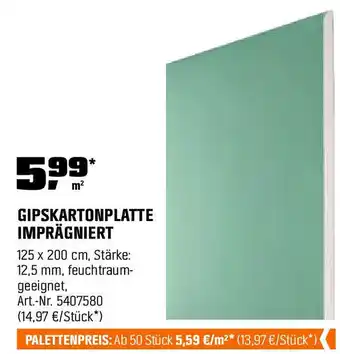 OBI GIPSKARTONPLATTE IMPRÄGNIERT Angebot