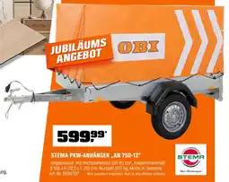 OBI STEMA PKW-ANHÄNGER „AN 750-13" Angebot