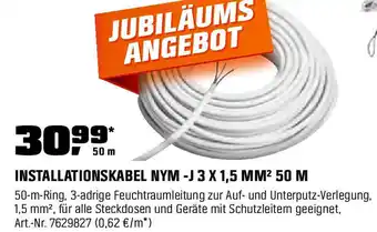 OBI INSTALLATIONSKABEL NYM -J 3 X 1,5 MM² 50 M Angebot