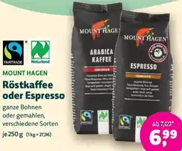 Biomarkt MOUNT HAGEN Röstkaffee oder Espresso Angebot
