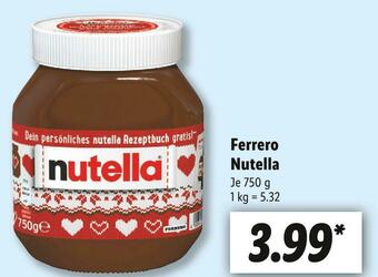 Lidl Ferrero nutella Angebot
