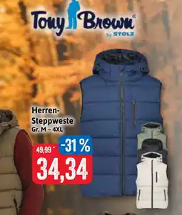 Stolz Tony Brown Herren- Steppweste Angebot
