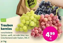 Biomarkt Trauben kernlos Angebot