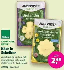 Biomarkt ANDECHSER NATUR Käse in Scheiben Angebot
