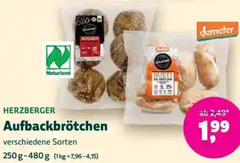 Biomarkt HERZBERGER Aufbackbrötchen Angebot