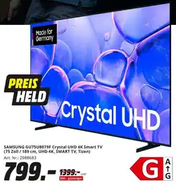 MediaMarkt SAMSUNG GU75U8079F Crystal UHD 4K Smart TV Angebot