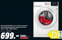MediaMarkt AEG LWR7G60690 Serie 7000 ProSteam mit Dampfprogramm Waschtrockner Angebot