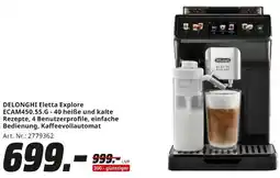MediaMarkt DELONGHI Eletta Explore ECAM450.55.G-40 heiße und kalte Rezepte, 4 Benutzerprofile, einfache Bedienung, Kaffeevollautomat Angebot