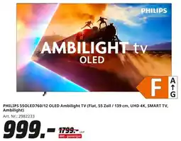 MediaMarkt PHILIPS 550LED760/12 OLED Ambilight TV Angebot