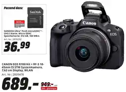 MediaMarkt CANON EOS R100 Kit + RF-S 18- 45mm IS STM Systemkamera, 7,62 cm Display, WLAN Angebot