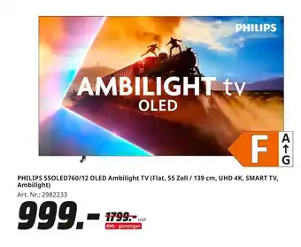 MediaMarkt Philips philips 55oled760/12 oled ambilight tv Angebot