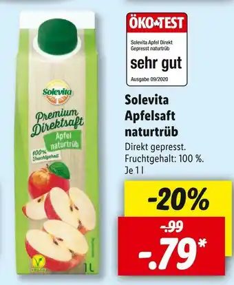 Lidl Solevita apfelsaft naturtrüb Angebot