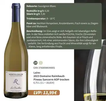 E-Center 2023 domaine raimbault-pineau sancerre aop trocken Angebot