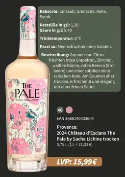 E-Center 2024 château d’esclans the pale by sacha lichine trocken Angebot