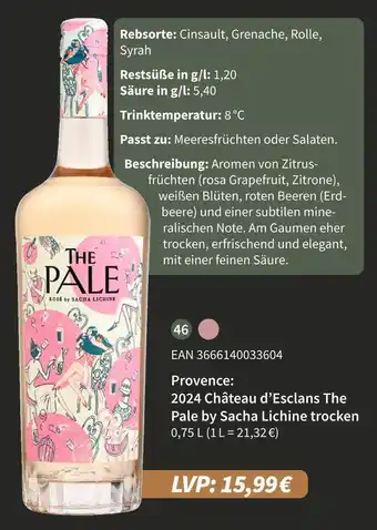 E-Center 2024 château d’esclans the pale by sacha lichine trocken Angebot