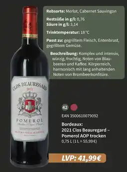 E-Center 2021 clos beauregard – pomerol aop trocken Angebot