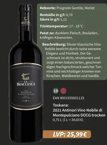 E-Center La braccesca 2021 antinori vino nobile di montepulciano docg trocken Angebot